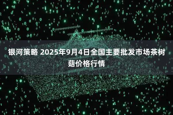银河策略 2025年9月4日全国主要批发市场茶树菇价格行情