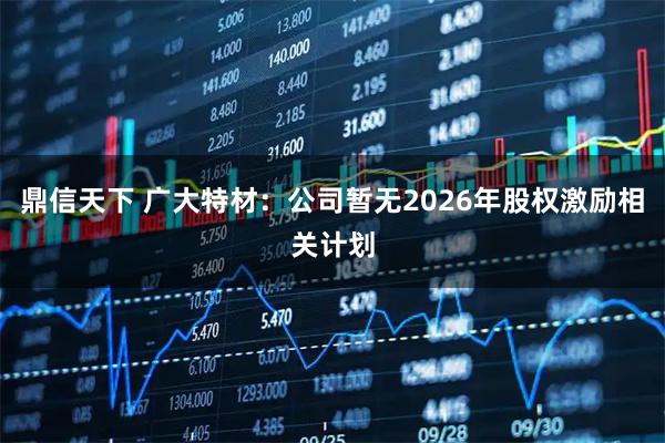 鼎信天下 广大特材：公司暂无2026年股权激励相关计划
